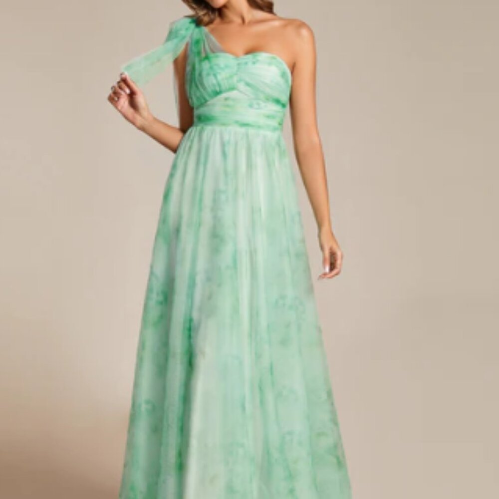 Bowknot Empire Waist Strapless Formal Dress Size 6